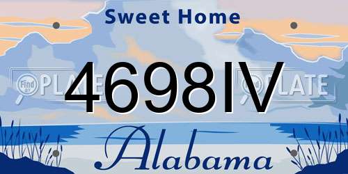 4698IV Alabama License Plate