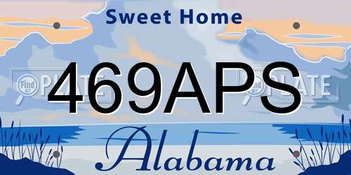 469APS Alabama License Plate
