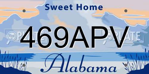 469APV Alabama License Plate