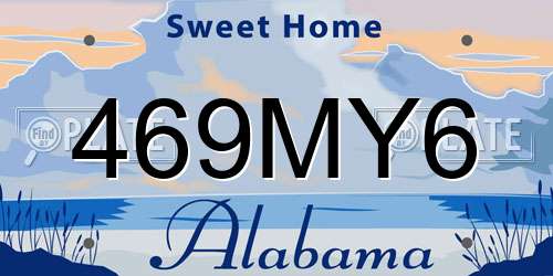 469MY6 Alabama License Plate