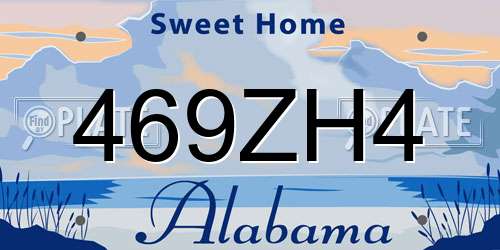 469ZH4 Alabama License Plate