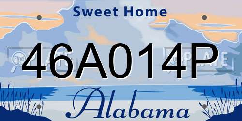 46A014P Alabama License Plate