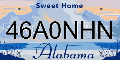 46A0NHN Alabama License Plate