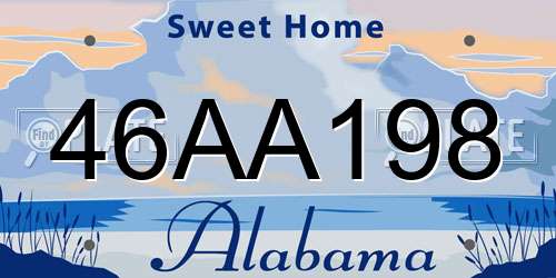 46AA198 Alabama License Plate