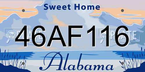 46AF116 Alabama License Plate