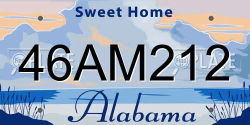 46AM212 Alabama License Plate