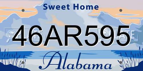 46AR595 Alabama License Plate
