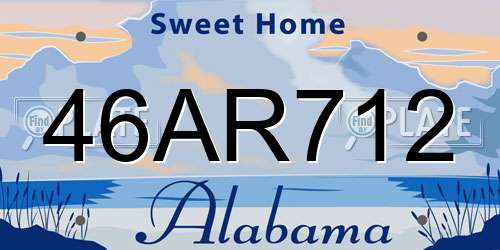 46AR712 Alabama License Plate