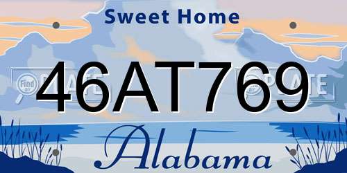 46AT769 Alabama License Plate
