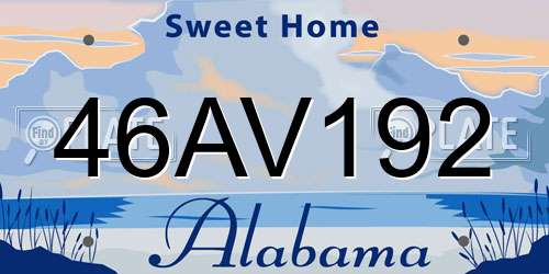 46AV192 Alabama License Plate