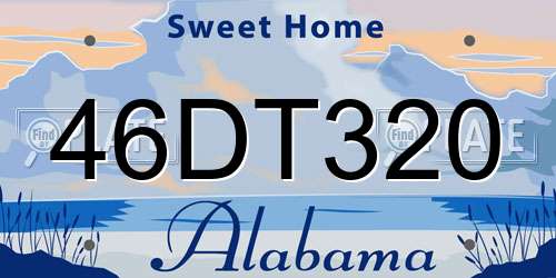 46DT320 Alabama License Plate