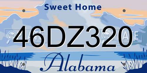 46DZ320 Alabama License Plate