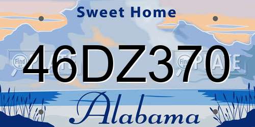 46DZ370 Alabama License Plate