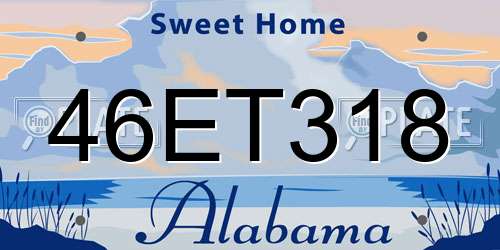 46ET318 Alabama License Plate