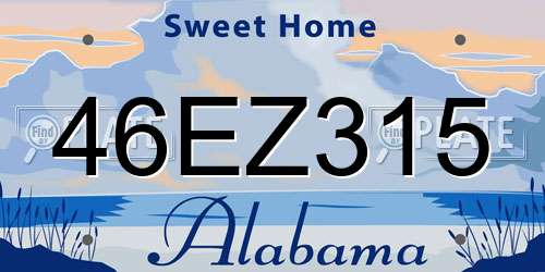 46EZ315 Alabama License Plate