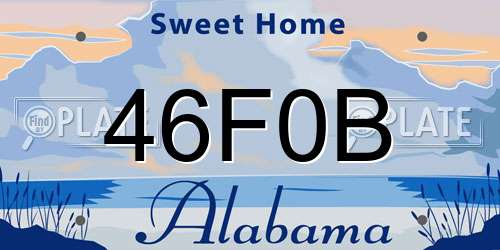 46F0B Alabama License Plate