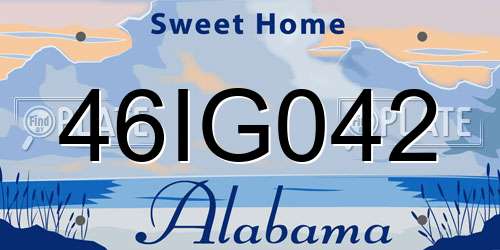 46IG042 Alabama License Plate
