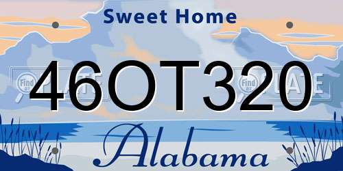 46OT320 Alabama License Plate