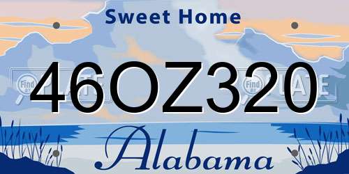 46OZ320 Alabama License Plate