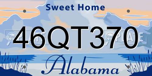 46QT370 Alabama License Plate