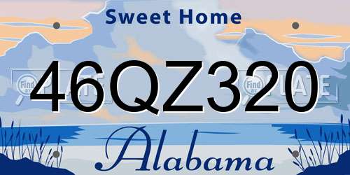 46QZ320 Alabama License Plate