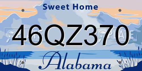 46QZ370 Alabama License Plate