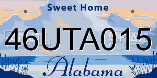 46UTA015 Alabama License Plate