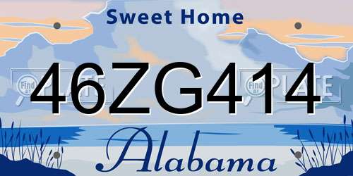 46ZG414 Alabama License Plate