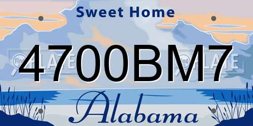 4700BM7 Alabama License Plate