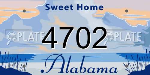 4702 Alabama License Plate
