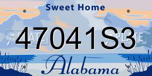 47041S3 Alabama License Plate