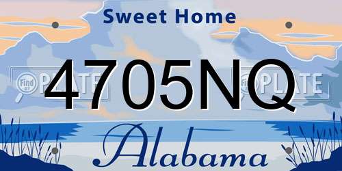 4705NQ Alabama License Plate