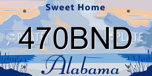 470BND Alabama License Plate