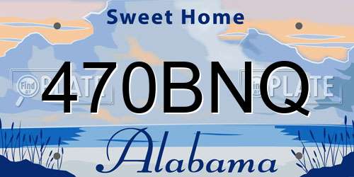 470BNQ Alabama License Plate