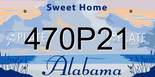 470P21 Alabama License Plate