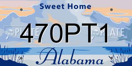 470PT1 Alabama License Plate