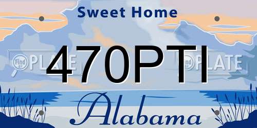 470PTI Alabama License Plate