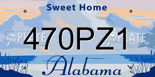 470PZ1 Alabama License Plate