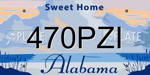 470PZI Alabama License Plate