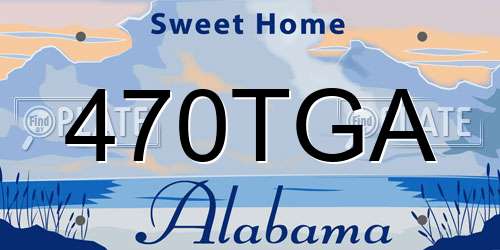 470TGA Alabama License Plate