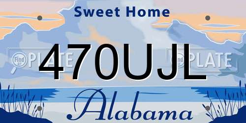 470UJL Alabama License Plate