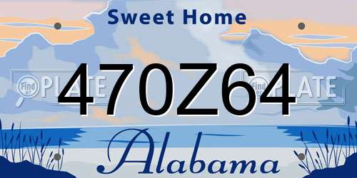 470Z64 Alabama License Plate
