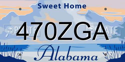 470ZGA Alabama License Plate