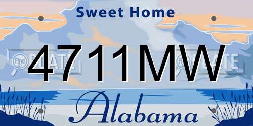 4711MW Alabama License Plate