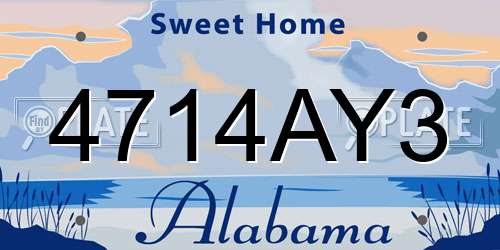 4714AY3 Alabama License Plate