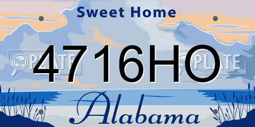 4716HO Alabama License Plate
