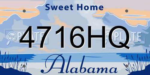 4716HQ Alabama License Plate