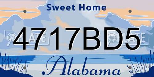 4717BD5 Alabama License Plate