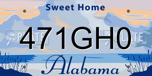 471GH0 Alabama License Plate