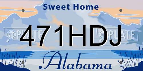 471HDJ Alabama License Plate